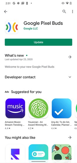 Google Pixel Buds App 